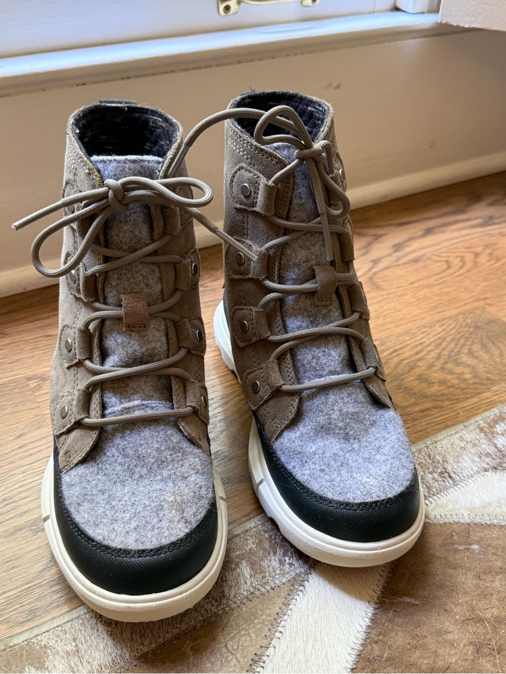 Sorel Explorer II Joan Waterproof Boot Sage Fawn Women Size 6